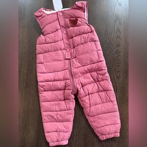 NWT Pink Quilted Baby Dusty Pink/Red Snowsuit Size 80 (12-18M)